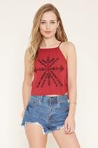 Forever21 Women's  Embroidered Gauze Cami