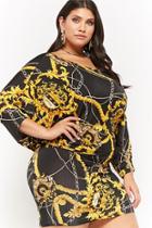 Forever21 Plus Size Asymmetrical Rope & Chain Print Mini Dress