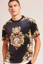 Forever21 Floral Filigree Print Velvet Tee