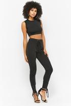 Forever21 Heather Knit Crop Top & Pants Set
