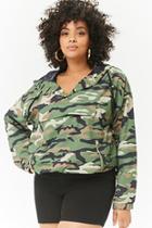 Forever21 Plus Size Hooded Camo Anorak