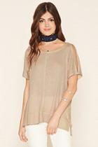 Forever21 Women's  Tan Waffle Knit Top
