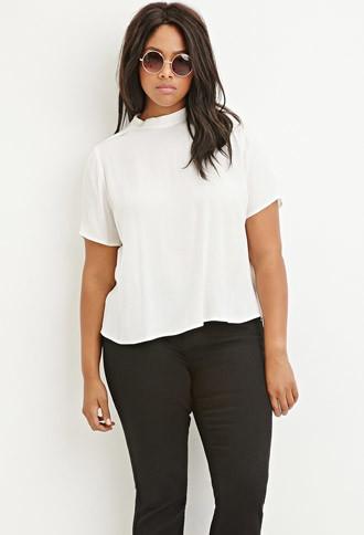 Forever21 Plus Boxy Crepe Top