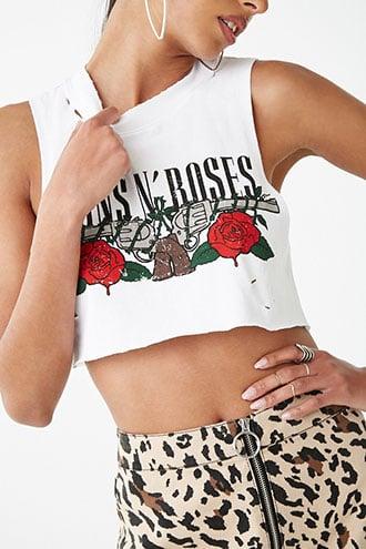 Forever21 Distressed Guns N Roses Graphic Top