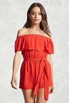 Forever21 Crepe Off-the-shoulder Romper