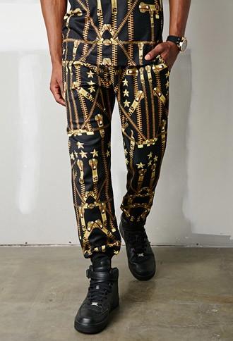 21 Men Jaded London Zipper Graphic Sweatpants