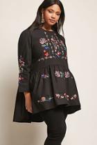 Forever21 Plus Size Embroidered Floral Top
