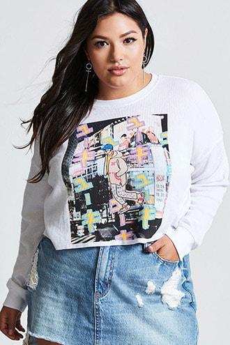Forever21 Plus Size Yuki Haze Graphic Top