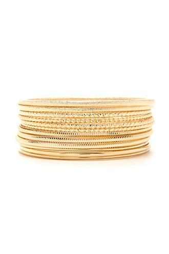 Forever21 Etched Spiral Bangle Set