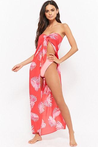 Forever21 Leaf Print Swim Cover-up Dress