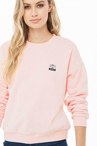 Forever21 Camera Embroidered Sweatshirt