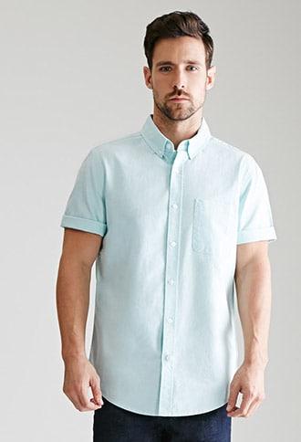 Forever21 Short-sleeved Oxford Shirt