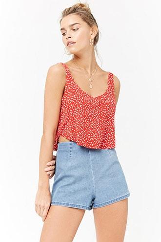 Forever21 Star Flower Print Tank Top
