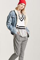 Forever21 Stripe V-neckline Sweater