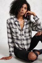 Forever21 High-low Flannel Shirt