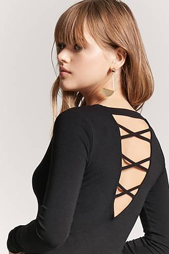 Forever21 Crisscross Back V-neck Crop Top