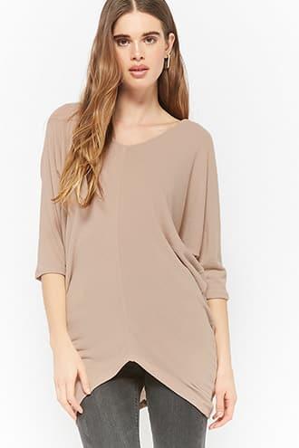 Forever21 Brushed Crescent Hem Top