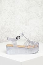 Forever21 Glitter Jelly Platform Sandals