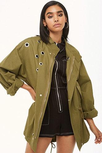 Forever21 Grommet Zip-front Jacket