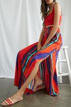 Forever21 Multicolor Striped Maxi Skirt