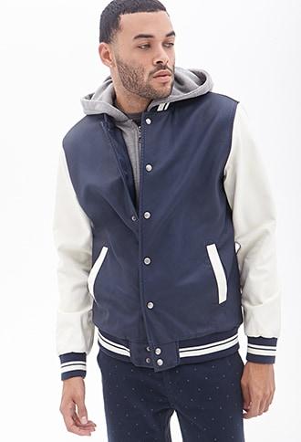 Forever21 Faux Leather Varsity Jacket