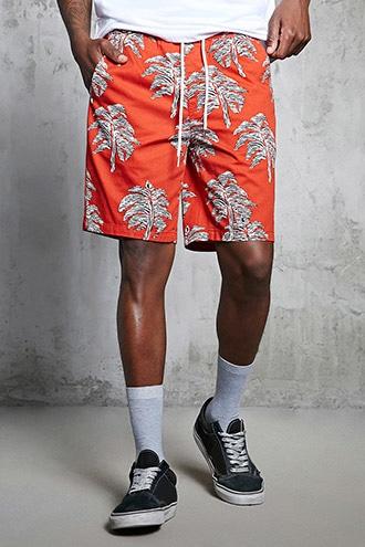 Forever21 Zebra Palm Tree Print Shorts