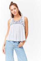 Forever21 Embroidered Lace Peasant Top