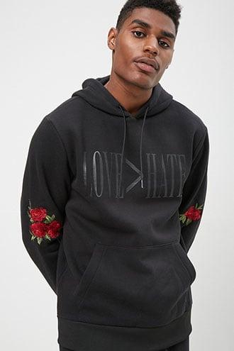 Forever21 Love Hate Graphic Pullover Hoodie