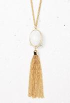 Forever21 Faux Stone Tassel Necklace