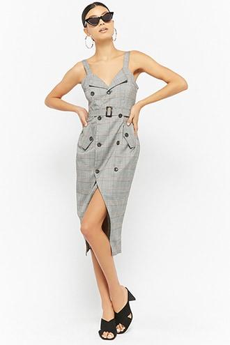 Forever21 Double-breasted Plaid Dress