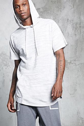 Forever21 Marled Knit Hooded Tee