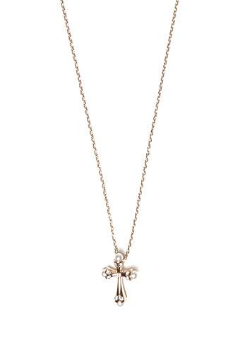 Forever21 Gold & Cream Cross Pendant Necklace