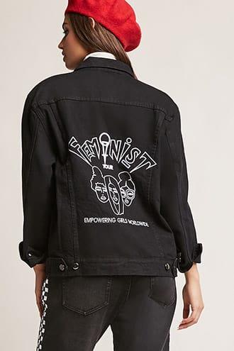 Forever21 The Style Club Feminist Tour Denim Jacket