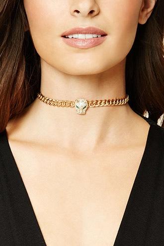 Forever21 Faux Leather Chain Choker Set