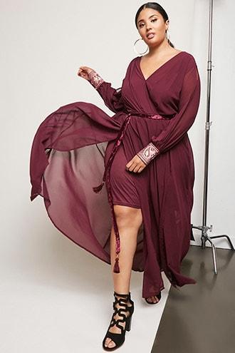 Forever21 Plus Size Soieblu Belted Maxi Dress