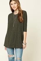 Forever21 Women's  Charcoal Dolman-sleeve Knit Top