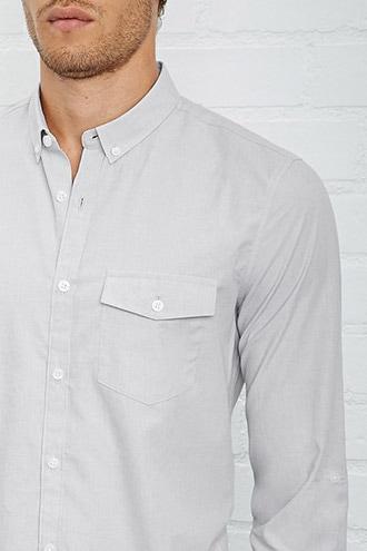 21 Men Men's  Fitted Button-down Shirt