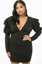 Forever21 Plus Size Pleated-sleeve Mini Dress