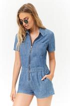 Forever21 Chambray Zip-front Romper
