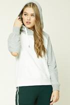 Forever21 Colorblock Raw-cut Hoodie