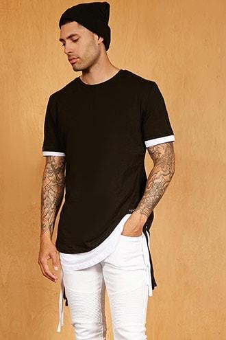 Forever21 Punk Rock Drawstring Layer Shirt