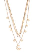 Forever21 Layered Rhinestone, Crescent & Star Pendant Necklace