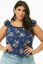 Forever21 Plus Size Floral Off-the-shoulder Cap-sleeve Top