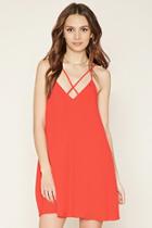 Love21 Women's  Red Contemporary Strappy Dress