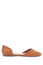 Forever21 Women's  Camel Pointed Faux Suede Flats