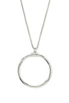 Forever21 Silver Circle Pendant Necklace