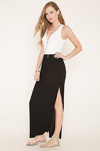 Forever21 Women's  M-slit Maxi Skirt