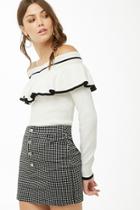 Forever21 Flounce Sweater-knit Top