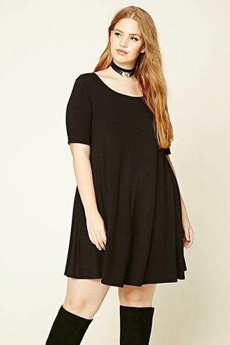 Forever21 Plus Women's Black Plus Size T-shirt Dress