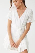 Forever21 Eyelet Surplice Tiered-hem Dress
